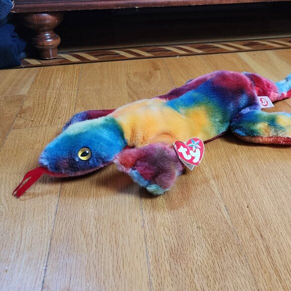 NWT Ty Beanie Buddies Collection "Lizzy" The Multicolored Lizzard Stuffed Animal - Picture 11 of 16